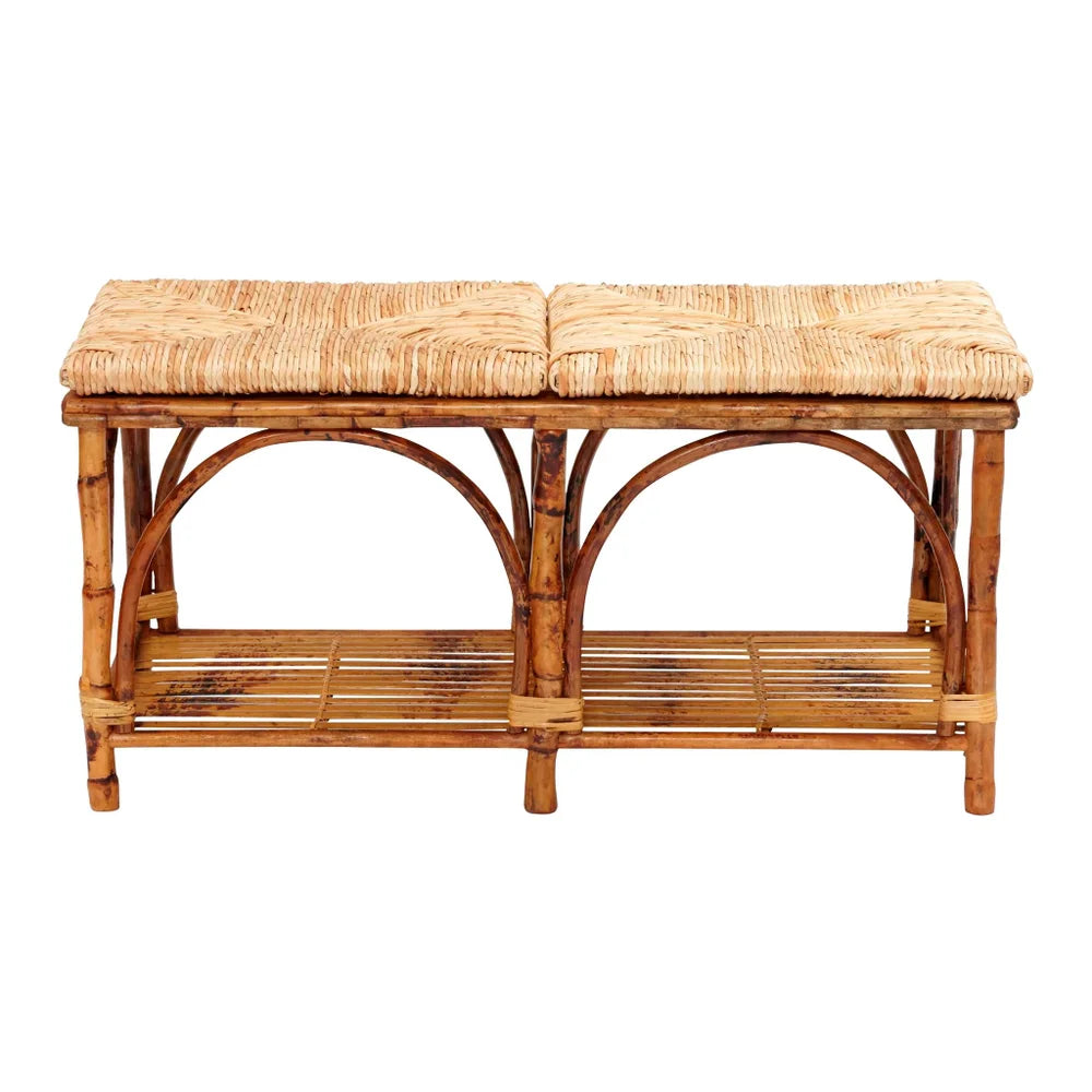 Bench: Rattan with Shelf