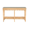 The Scalloped Console in natural color with tempered glass top by Kenian