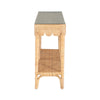 The Scalloped Console in natural color with tempered glass top by Kenian