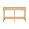 The Scalloped Console in natural color with tempered glass top by Kenian