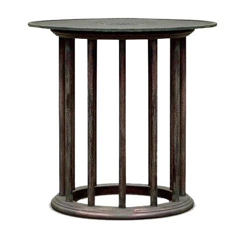 Side Table: Bronze & Wood