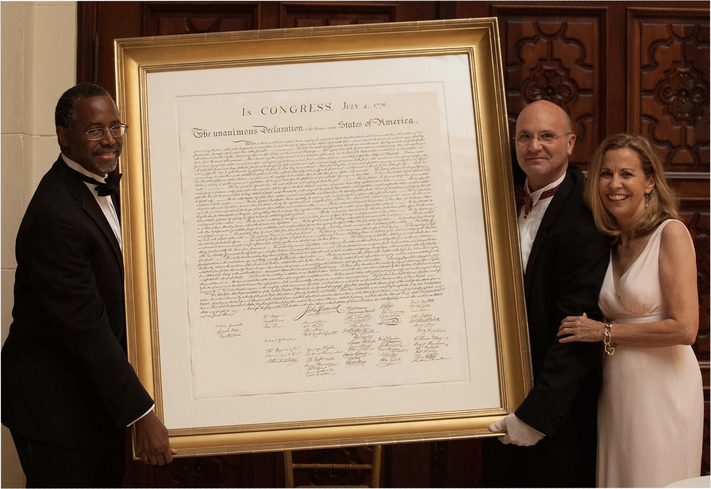 America250 Declaration of Independence official licensed product Dr. Ben Carson with Paul Fattori and Sara Fattori