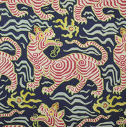 Clarence House Tibet Print Navy fabric offered on Dixie & Grace