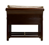 Figaro Bench by Rose Tarlow on Dixie & Grace solid mahogany sides and caned seat with loose seat cushion and side pillow