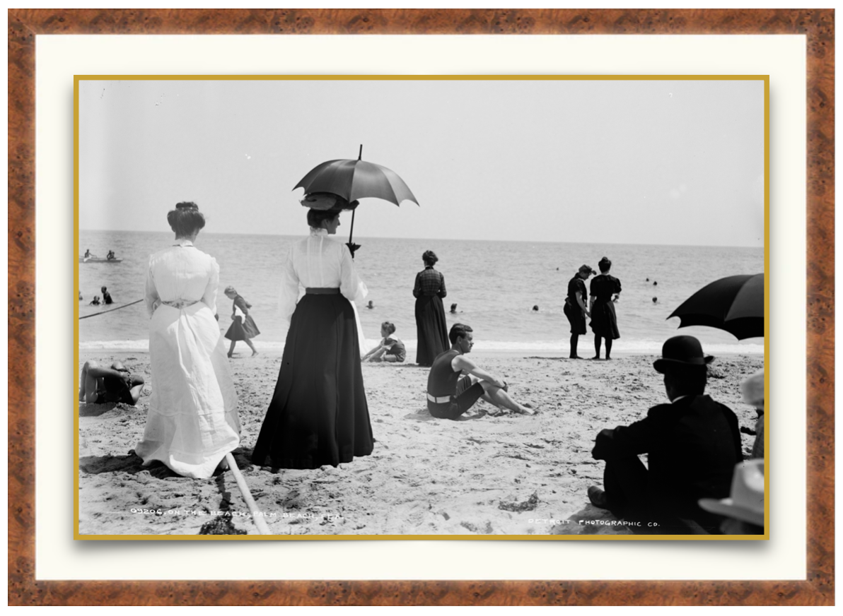 A Day at the Beach - Antique Photographic Print