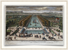 A fine art print from an antique architecural hand-colored engraving. This antique architectural print with a garden. Pairs with our Fontainebleau Collection. Available print only or framed.