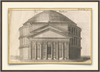 A fine art print from an antique architectural engraving.  An image of the Pantheon in Rome, Italy. Available print only or framed.