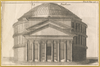 A fine art print from an antique architectural engraving.  An image of the Pantheon in Rome, Italy. Available print only or framed.