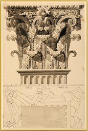 A fine art print from an antique architectural image of a column detail. Available print only or framed.