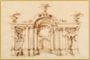 A fine art print from an antique architectural image of a sketch of an elevation. Available print only or framed.
