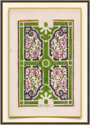 A fine art print from an antique garden plan hand-colored engraving.  Available print only or framed.