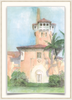 A fine art print from an antique architectural image of Marjorie Merriweather Post's Palm Beach estate, Mar-a-Lago. Available print only or framed.