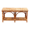 Kenian Bench: Rattan with Shelf - Dixie & Grace