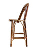 Side view of Authentic handwoven bar chair by Maison Gatti. The original bar and cafe company made in France.
