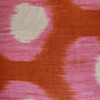 Orange & Pink 100% natural linen fabric for flamingo dance collection