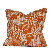 Holland & Sherry Fabric: Fleurs - Orange - Dixie & Grace Throw Pillow