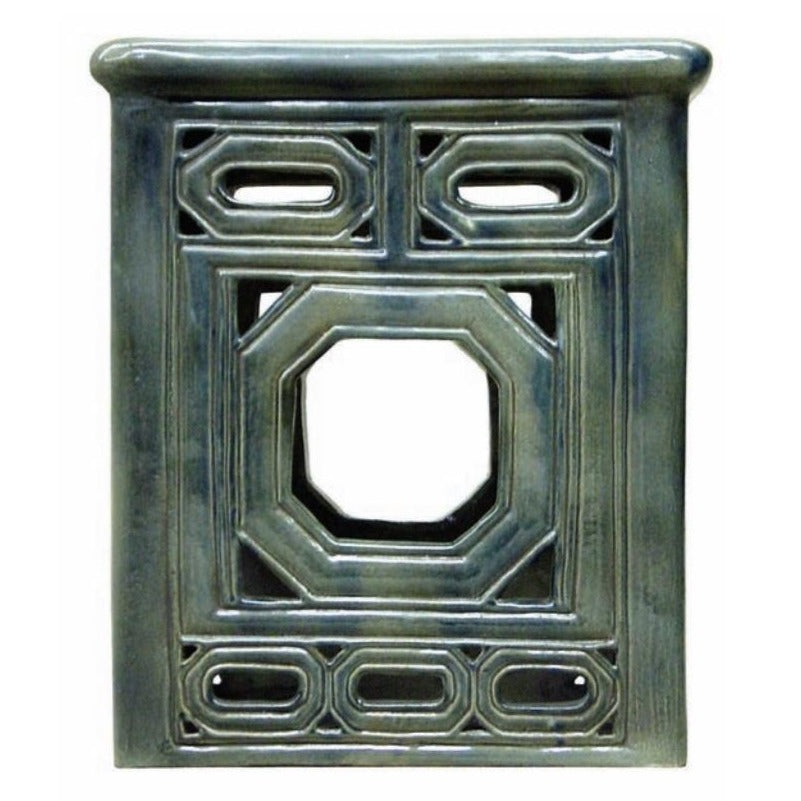 Garden Stool: Blue & Green Glazed