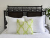 asian inspired headboard with throw green throw pillow with bed linens