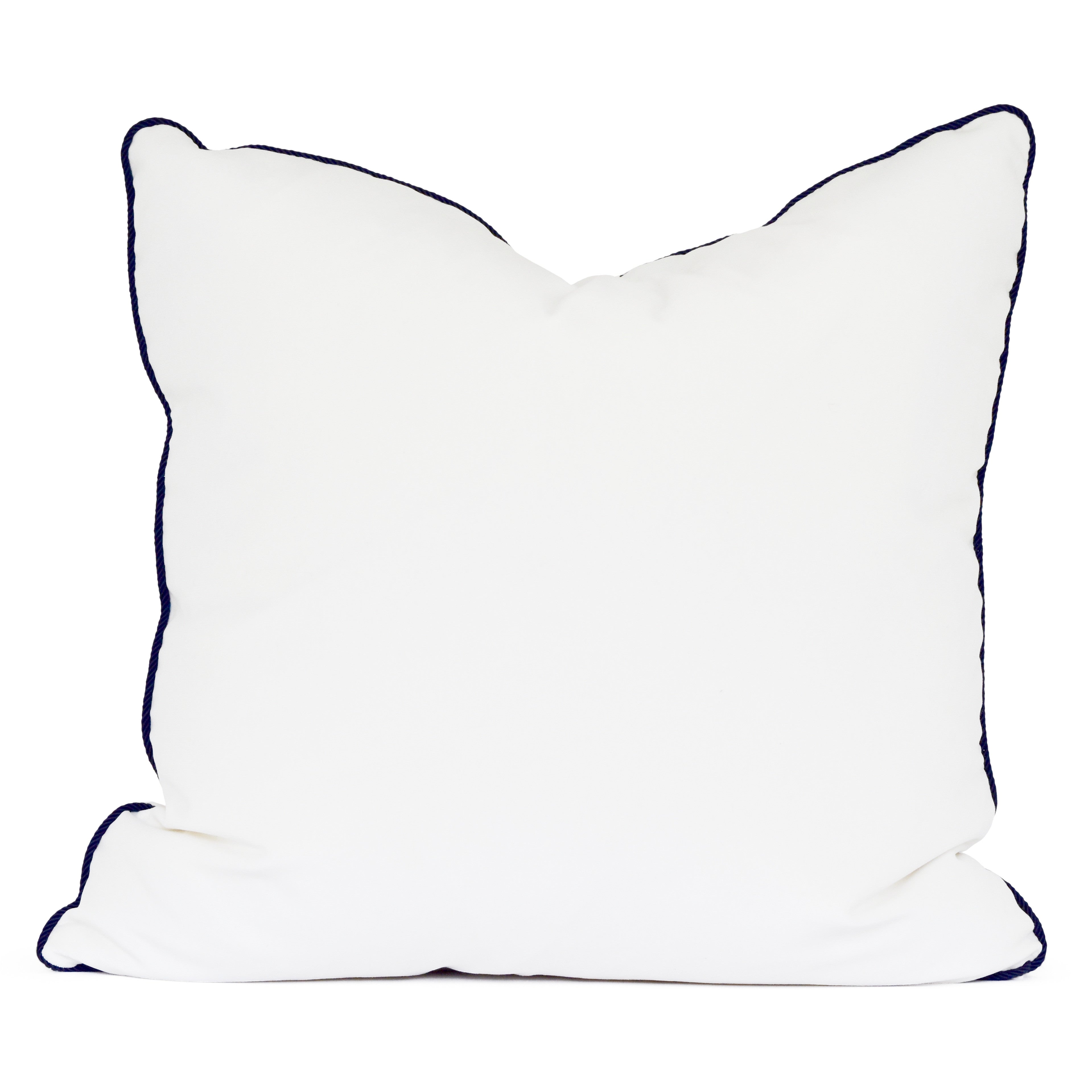 Pillow: No. 1 Navy Trim on White