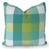 throw pillow in a palm beach plaid pattern