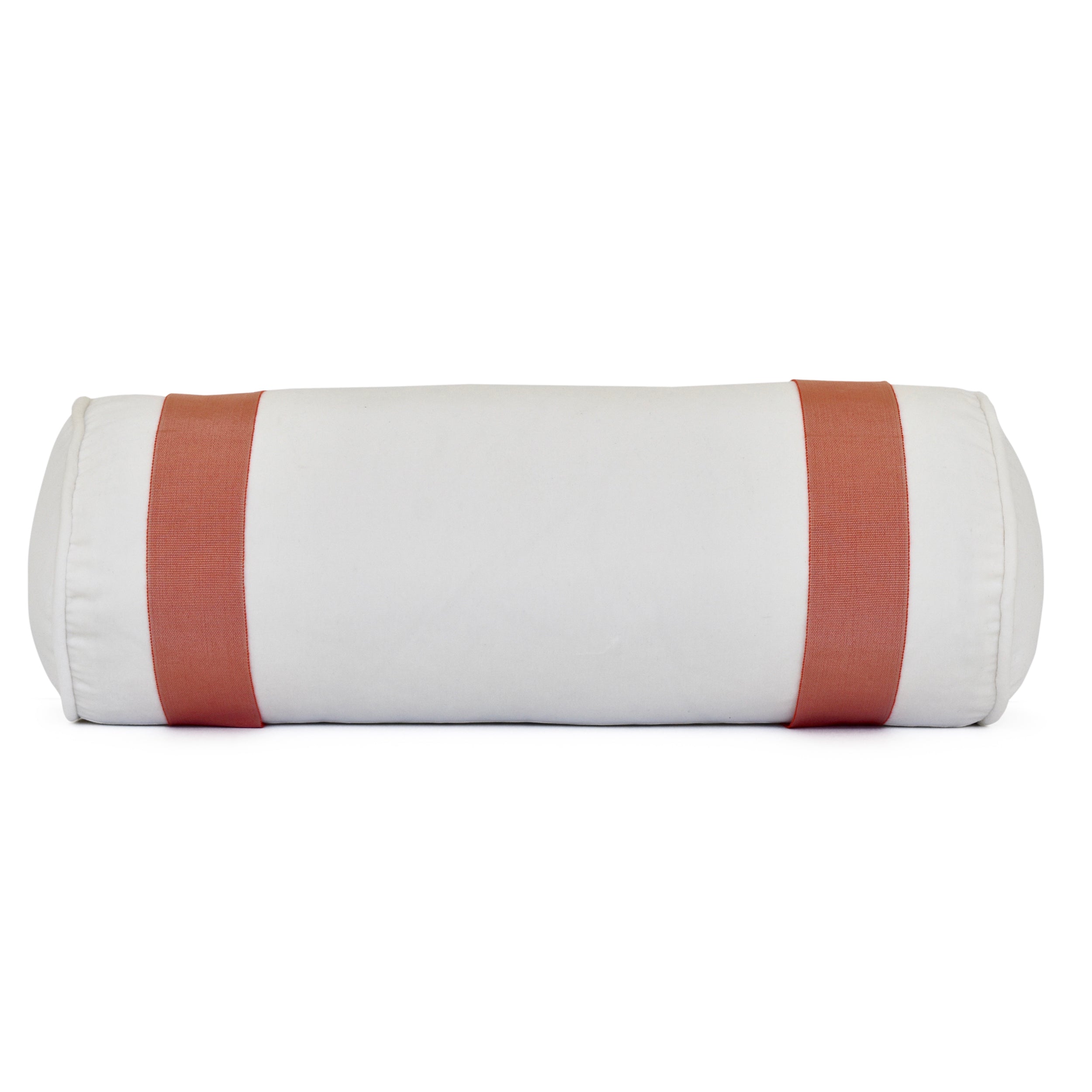 Pillow: No. 26 Bolster with Coral Trim