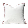 White with Red Trim Throw Pillow