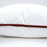White with Red Trim Throw Pillow