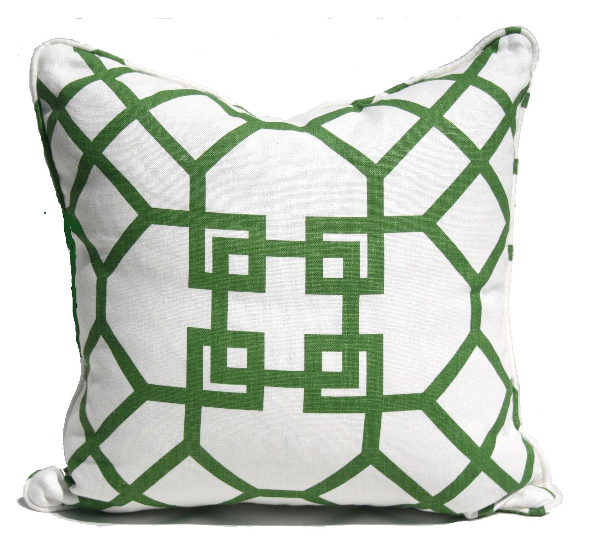 Pillow: No. 5 Green Lattice